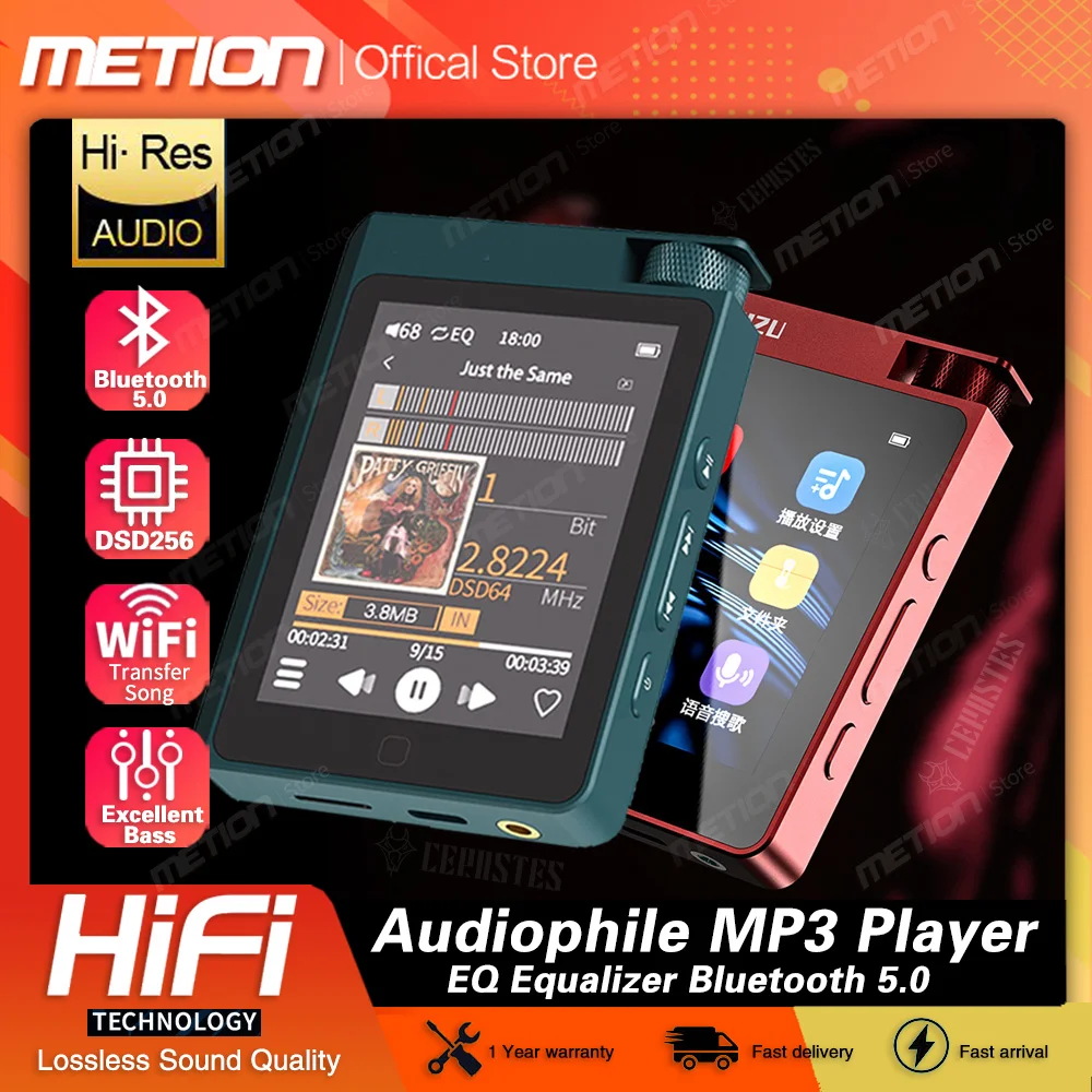 2022new Hifi Mp3 Player Bluetooth 5.0 Portable Sports Walkman Builtin