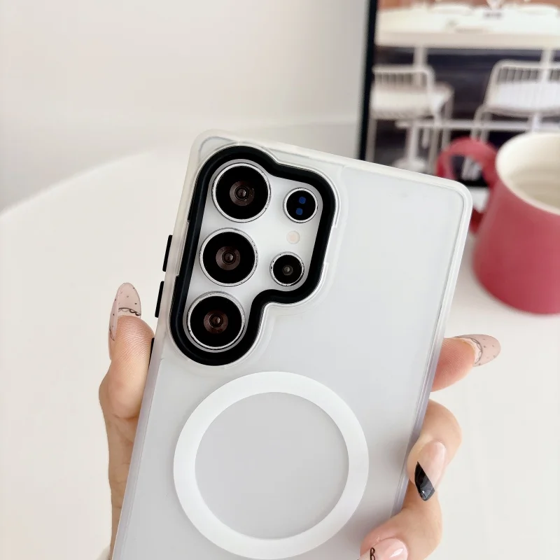 Magsafe Matte Translucent Shockproof Magnetic Case with Wireless Charging Capability