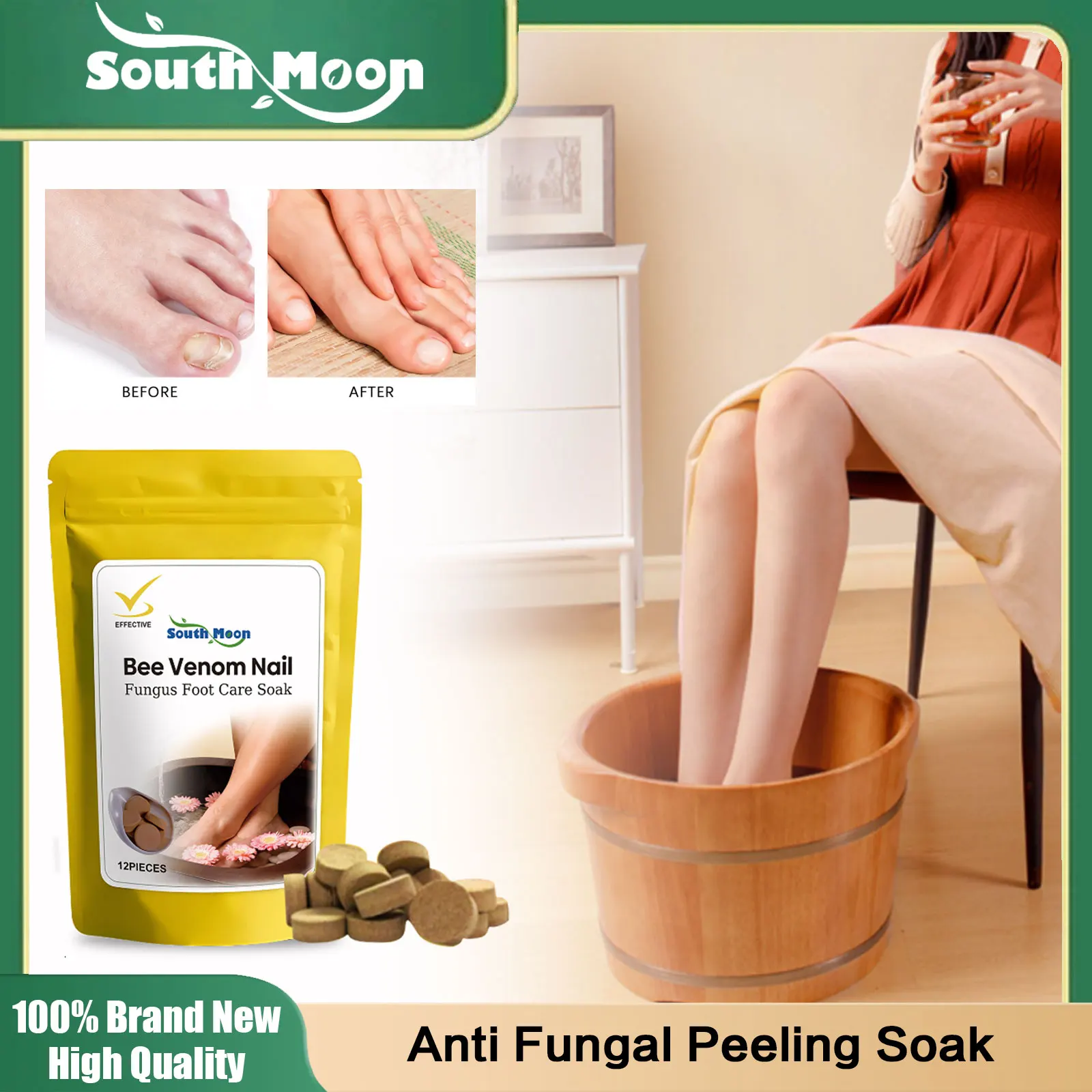 Anti Fungal Foot Soak Anti Infection Onychomycosis Paronychia Repair Discolored Thickened Nails Foot Peeling Moisturizing Pills