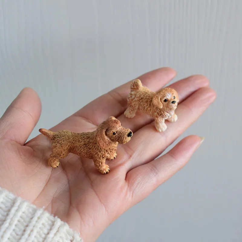 

mini pvc figure Simulated puppy cute pet dog Dachshund Curly Dog