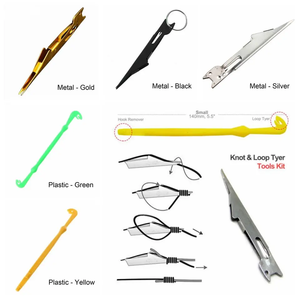2 Attrezzi Da Pesca 3 In 1: Lega Nodi, Rimuovi Ami E Sgancio Rapido | Acciaio Inox E ABS - 5