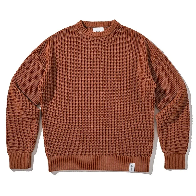 Autumn Winter Sweater Men New Arrival British Retro Casual Pullover Solid Long Sleeve Loose O-Neck Knitted Sweaters Streetwear 5