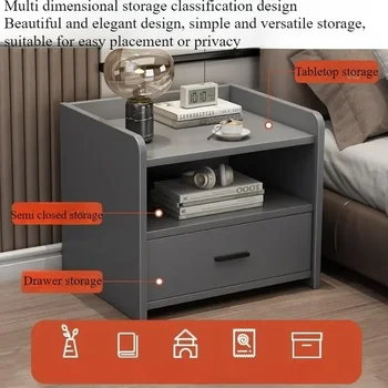 Comodino Camera da letto moderna e semplice Comodino Piccolo armadietto portaoggetti sul petto sul comodino Scaffali di fascia alta per la casa 1