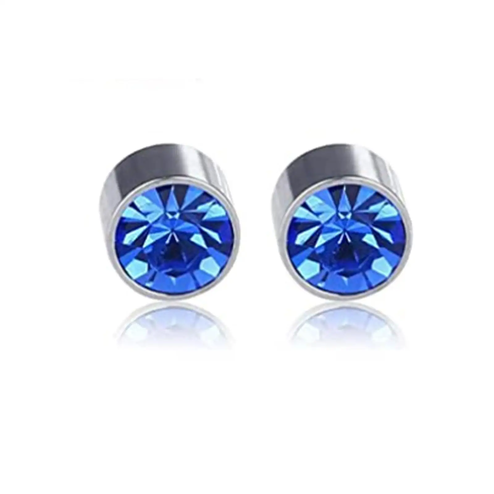 Slimming Detox Magnetic Ear Studs Men Women Stud Earrings Round Magnet Crystal Stone Earring No Ear Hole Nails