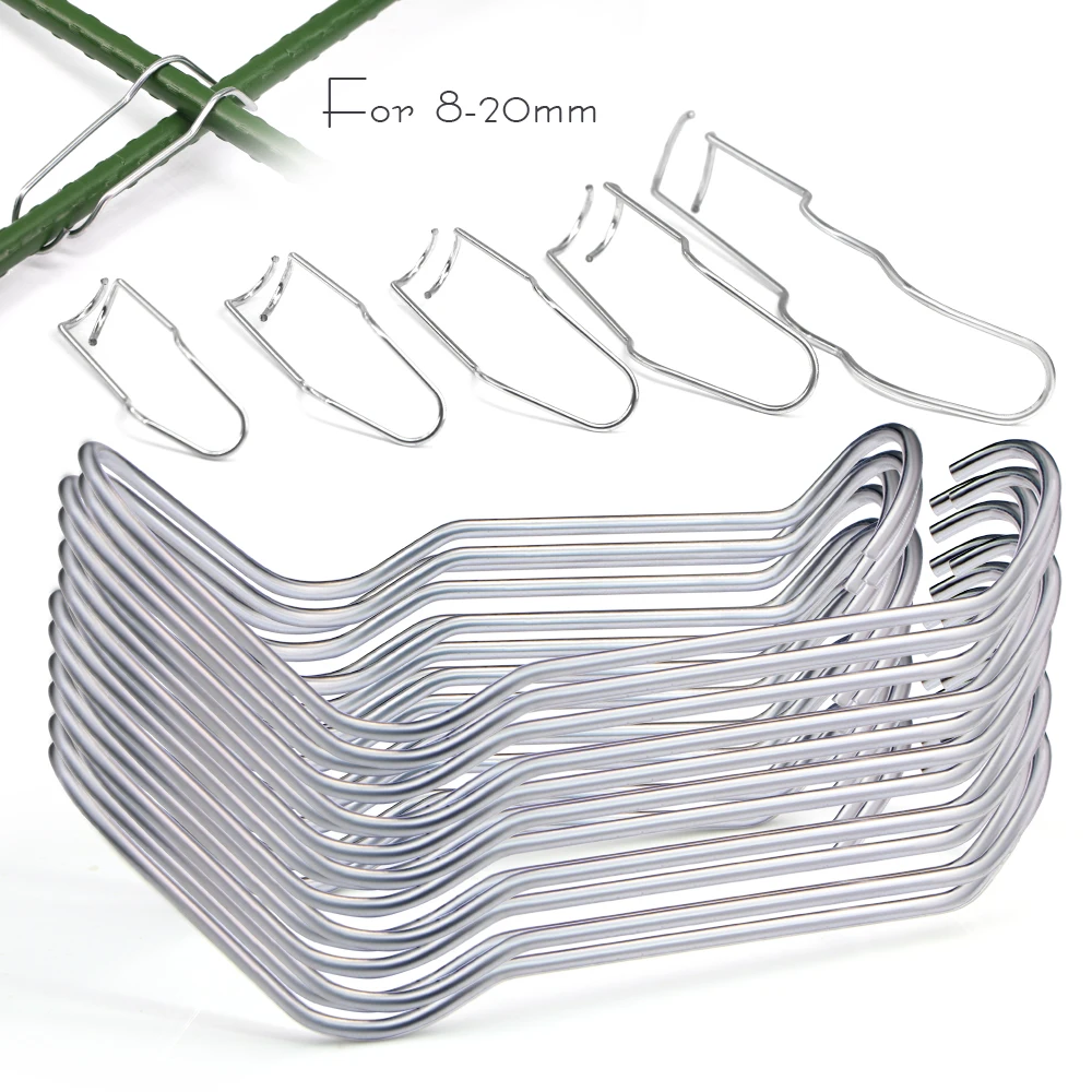 

8/11/16/20mm Metal Holder Plant Cage Plant Support Connectors Rod Fixing Buckle Garden Frame Wire Stand Fastener Quick Push Clip
