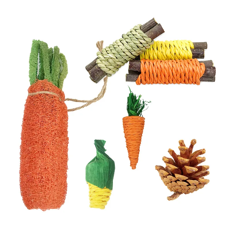 Hamster Rabbit Toys Bite Resistant S Woven Corn Carrot Toy For Relieve