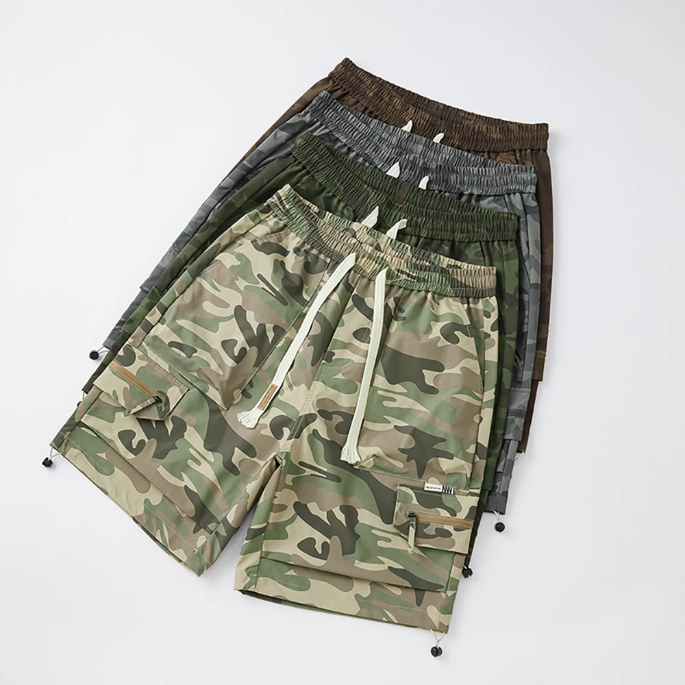 

Cargo shorts Men's summer slim Japanese retro style loose plus size medium pants casual quarter pants