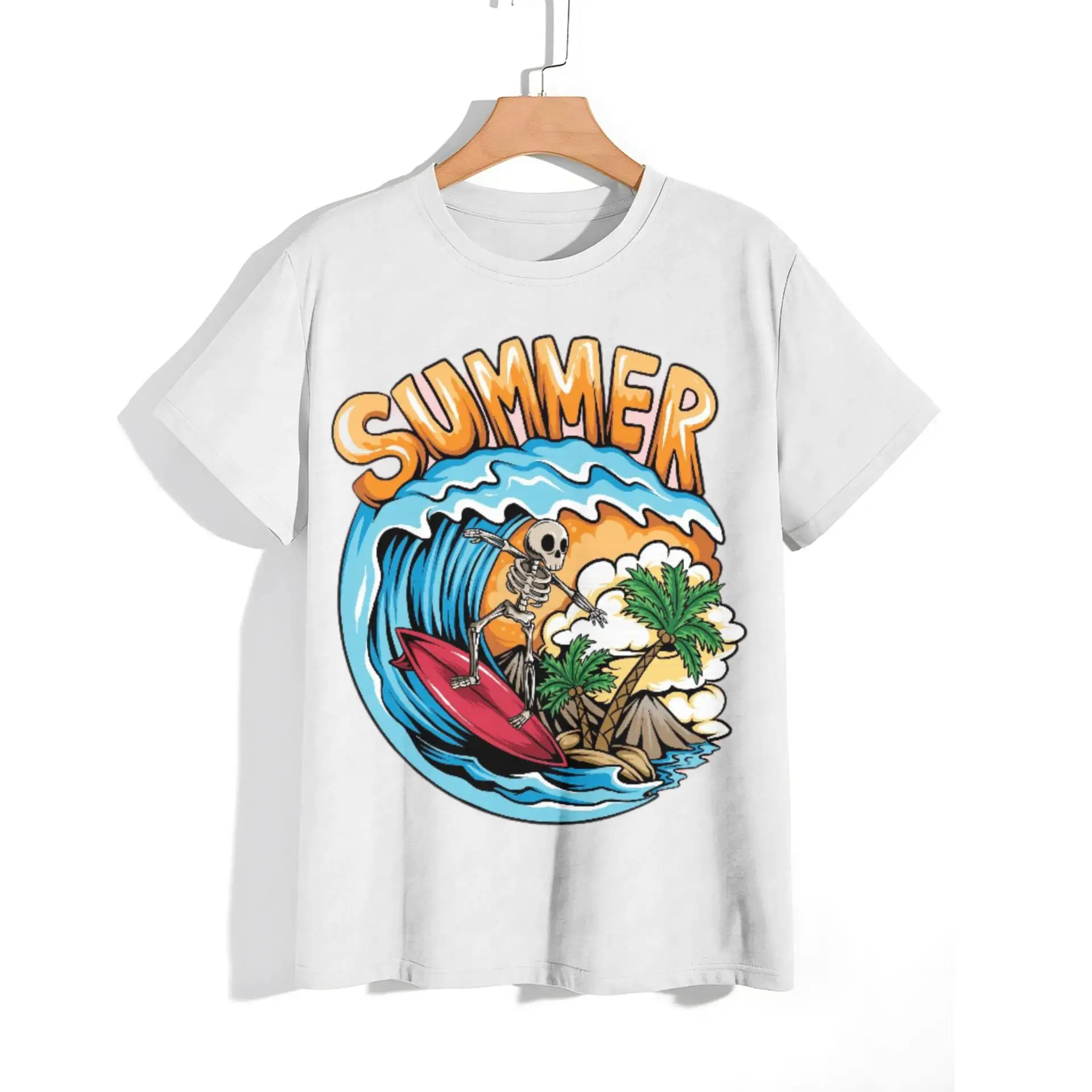 

Hawaiian wind iron painting high-quality comfortable close-fitting high-quality fabric men's short-sleeved t-shirt