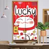 Japanese Lucky Cat Door Curtain Kitchen Partition Curtains Bedroom Bathroom Decoration Hanging Half-Curtain Entrance Linen Noren 3
