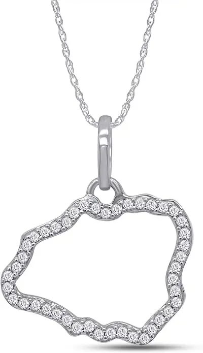 

Round Shape White Natural Diamond Kauai Hawaii Paradise Pendant In 14k Solid Gold (0.20 cttw)