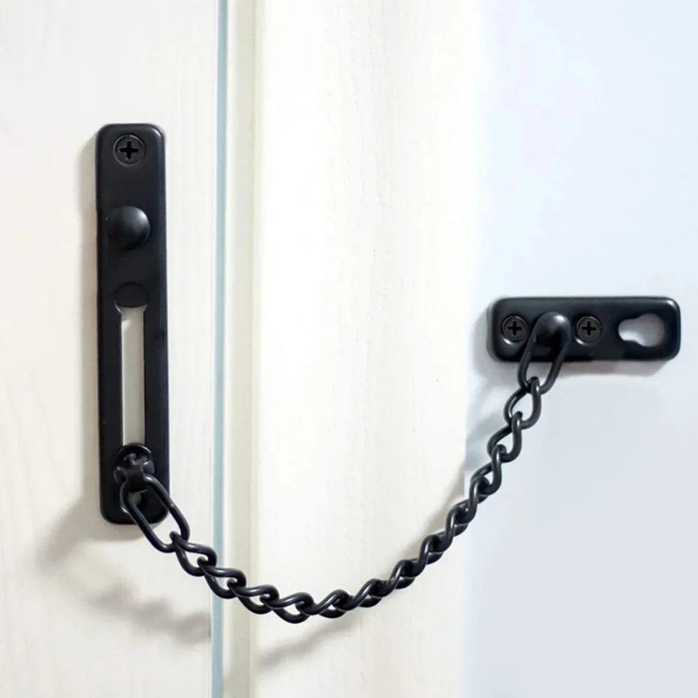 Description Picture 6 of itemUseful Stainless Steel Door Chain Lock Anti-theft Security Door Inner Latch Buckle Sliding Fastener Hardware Accessories