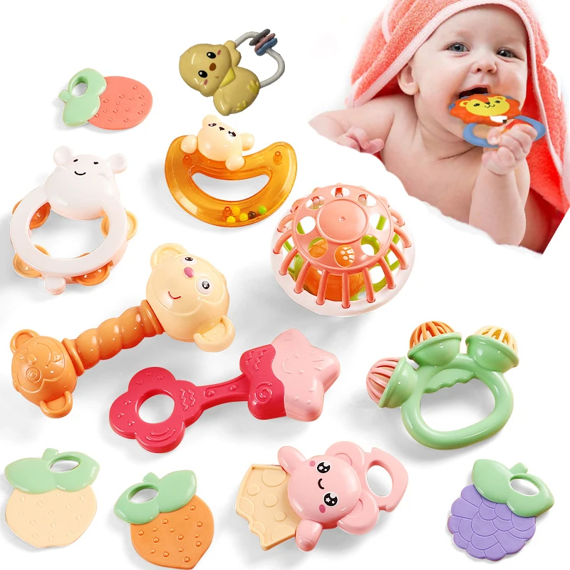 

Sensory Rattles for Baby 1 Years Grasping Activity Baby Teething Toys 0 12 Months Development Games Toy Teether Rattle Toys