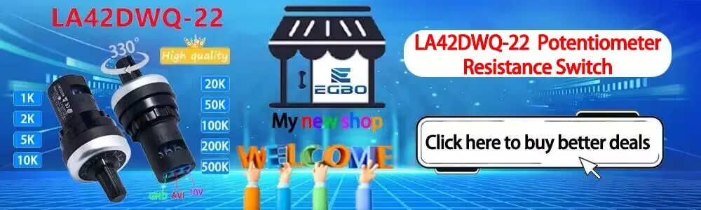 LA42DWQ-22 1K 2K 5K 10K 20K 50K 100k 200k 500K 22mm Durchmesser Drehpotentiometer Widerstandsschalter für Arduino – Detail 2