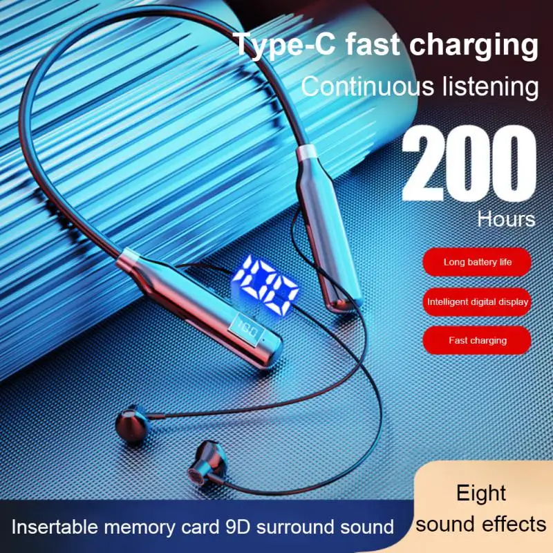 

Беспроводная гарнитура Bluetooth, наушники с шейным ободом, Bluetooth 5,2, TWS, очень долгий режим ожидания, игровые спортивные наушники с микрофоном, наушники