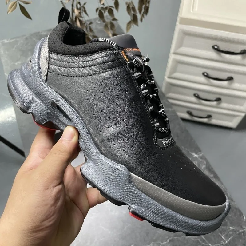 

Popular 2024 Leather Shoes For Mens Rubber Sole Casual Shoes Male Lace Up Youth Fashion Men Shoe Comfortable Walking Shoes