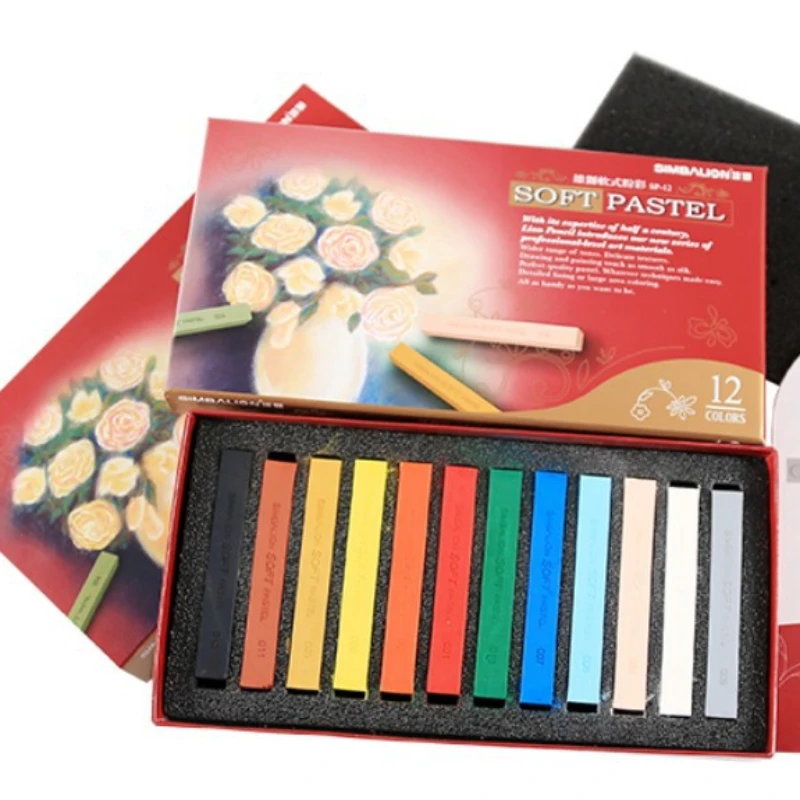Student Soft Color Chalk 24/36/48/60 Powder Stick Set Artist Painting Chalk School Art Supplies Suitable for Beginners