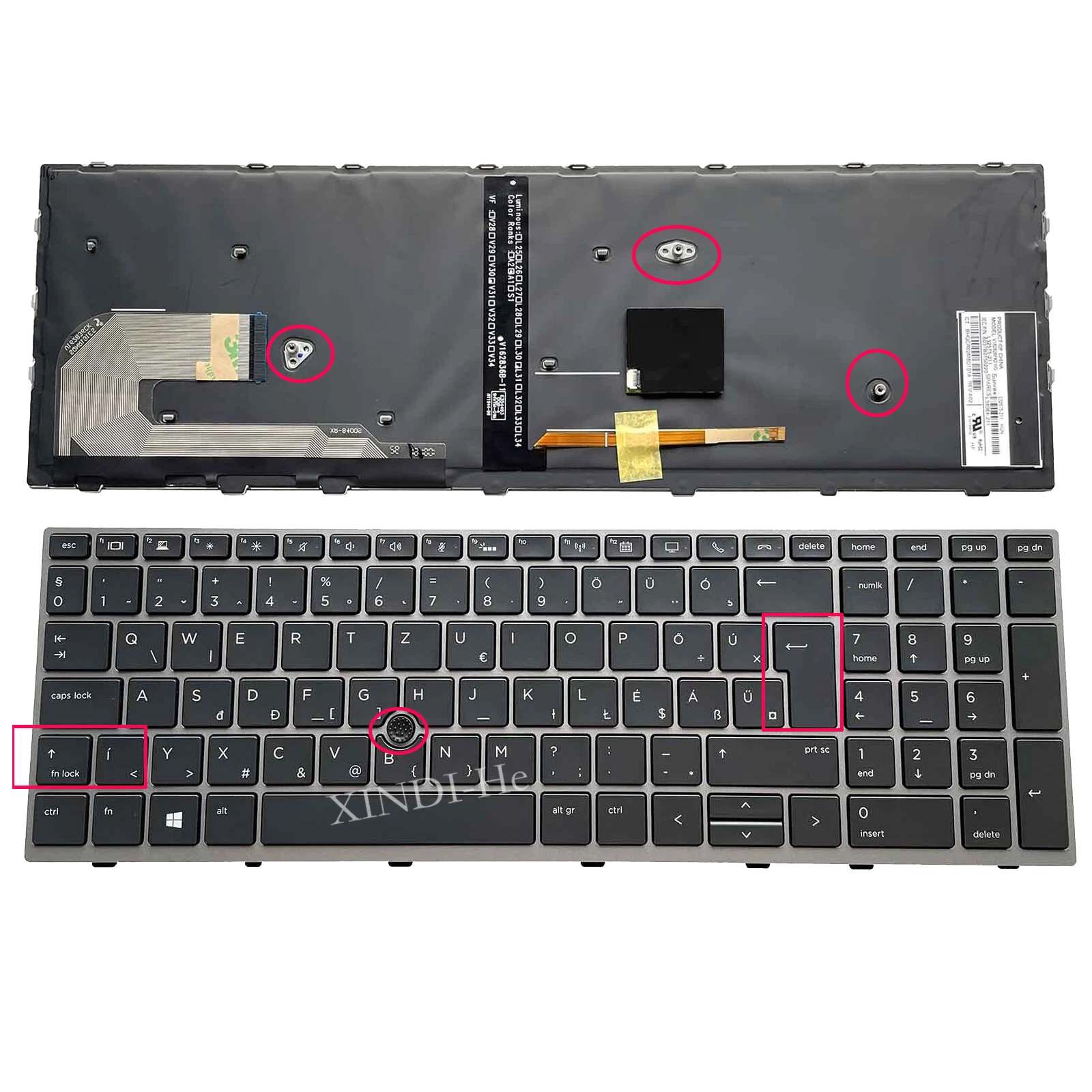 

Hungarian Backlit Laptop Keyboard for HP EliteBook 850 G5 850 G6 755 G6 755 G5 Keyboard