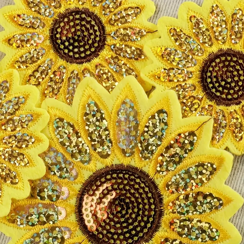 10 Stück gelbe Sonnenblume Gänseblümchen Stickerei Patch DIY Eisen auf Reparatur DIY dekorative Accessoires