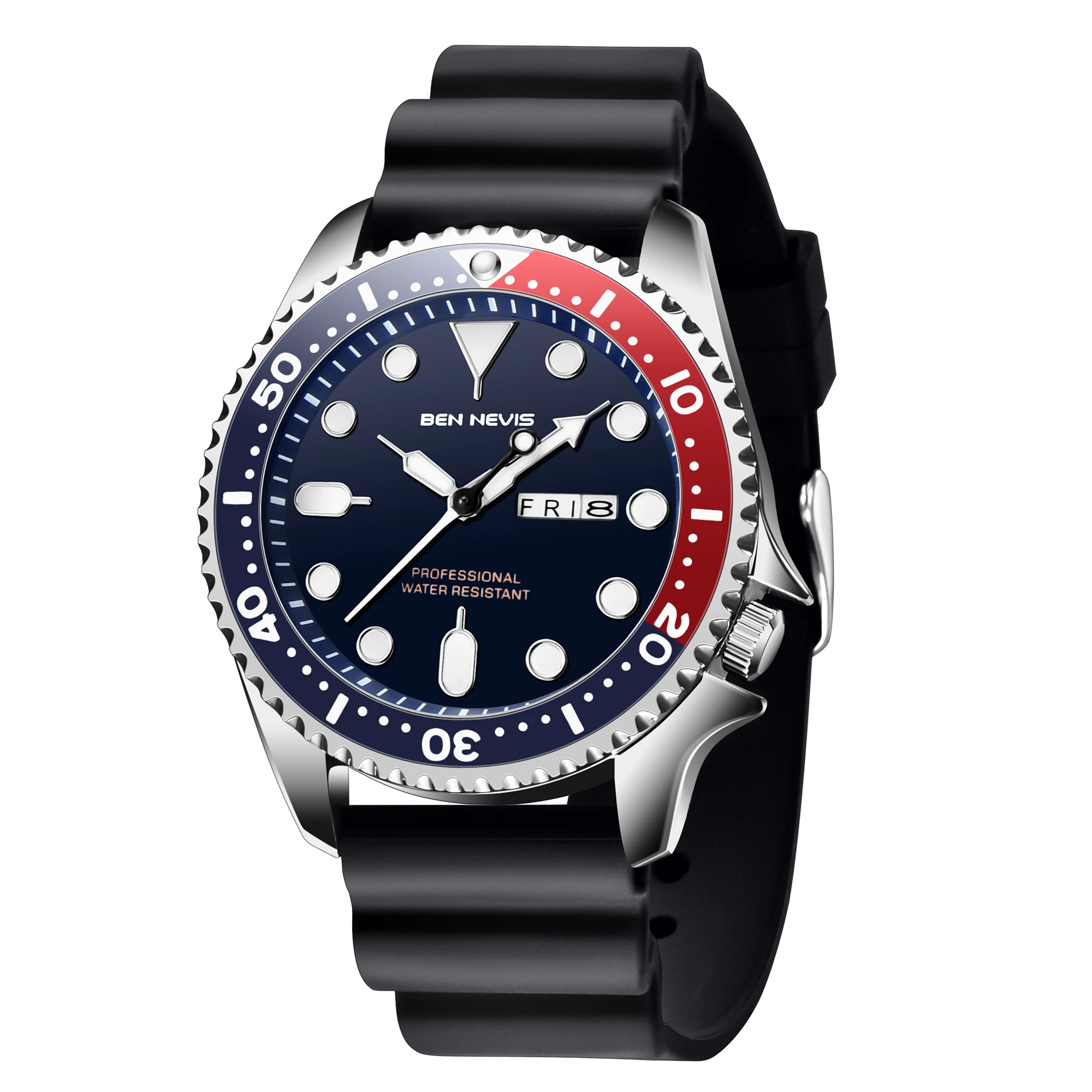 Dugena Orologio Da Polso Uomo Diver - Quarzo, Cassa In Acciaio Dorato 40 Mm, Vetro Minerale, Corona A Vite, Impermeabile 30 Bar, Cinturino Acciaio