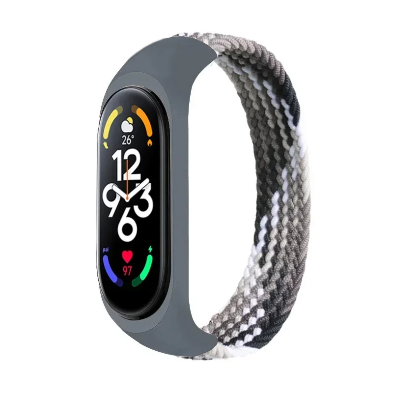 Nylon Braided Solo Loop Strap Bracelet for Fitness Tracker Wristbands