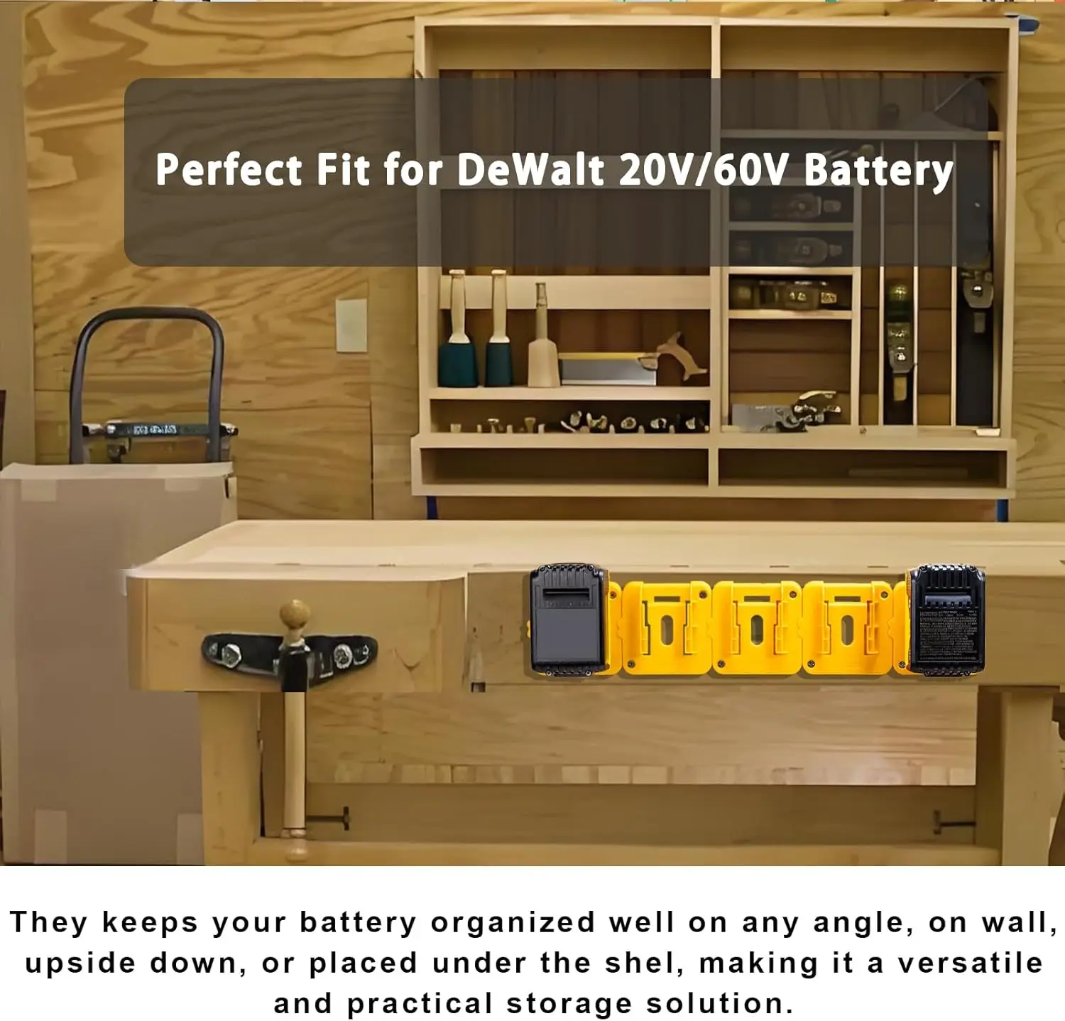 Battery Holder for Dewalt 18V 20V Li-ion Battery ,Wall Mount Battery Storage Hol