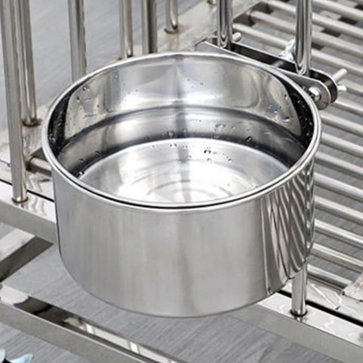Stainless steel food basin food box bowl water basin water cup trough bird specific feed anti spill cup