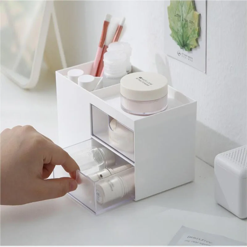 【FUN LIVE】 Novel Large Capacity Desk Accessories Pen Holder With Drawer Pencil Storage Box Desktop Organizer School Office Stationery. 