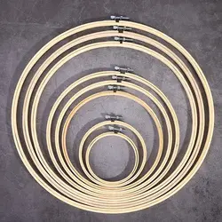 1PC 8-23cm Round Embroidery Hoops Frame Wooden Bamboo Hand Embroidery Rack Ring For DIY Cross Stitch Needle Craft Tool