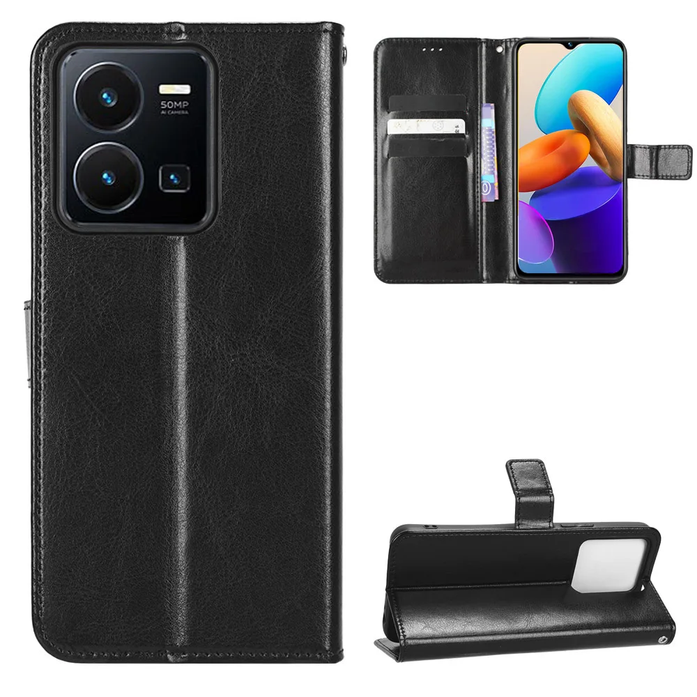 Portafoglio Moda Custodia In Pelle Pu Per Vivo Y22S/Vivo Y02S/Vivo Y16/Vivo Y15A Y15S/Vivo V21 Flip Cover Posteriore Protettiva Per Telefono