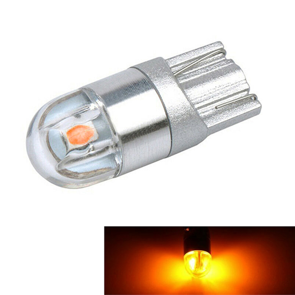 T10 2SMD 3030 W5W 194 168 LED Reading License Plate Light Side Lamp DRL Amber 1PC