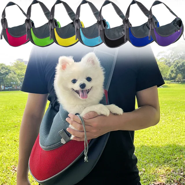 1pcs Pet Cat Dog Carrier Backpack Travel Tote Shoulder Bags Mesh Sling Carry Pack Pet Carrying Supplies Crossbody Shoulder Bag 4