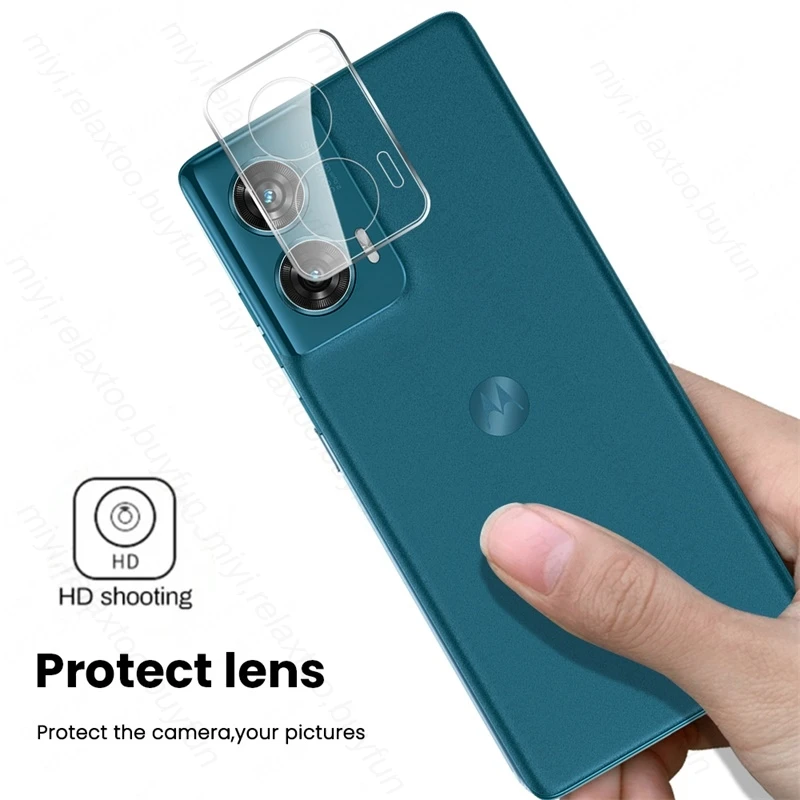 Crystal Clear 3D Camera Lens Protector for Motorola Edge 50 Fusion 5G Case – Curved Glass Protection Cap