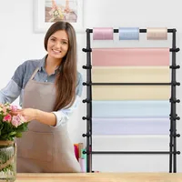 Ribbon Organizer,15 Tier Metal Vinyl Rolls Holder, Flower Store,Tie Scarf Rack Belt Towel Holder 2