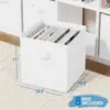 Fabric Storage Cubes for Cube Organizer - 8 Pack Heavy Duty White-Grey Storage Bins, Baskets For Shelves or Cubbies Storage 3