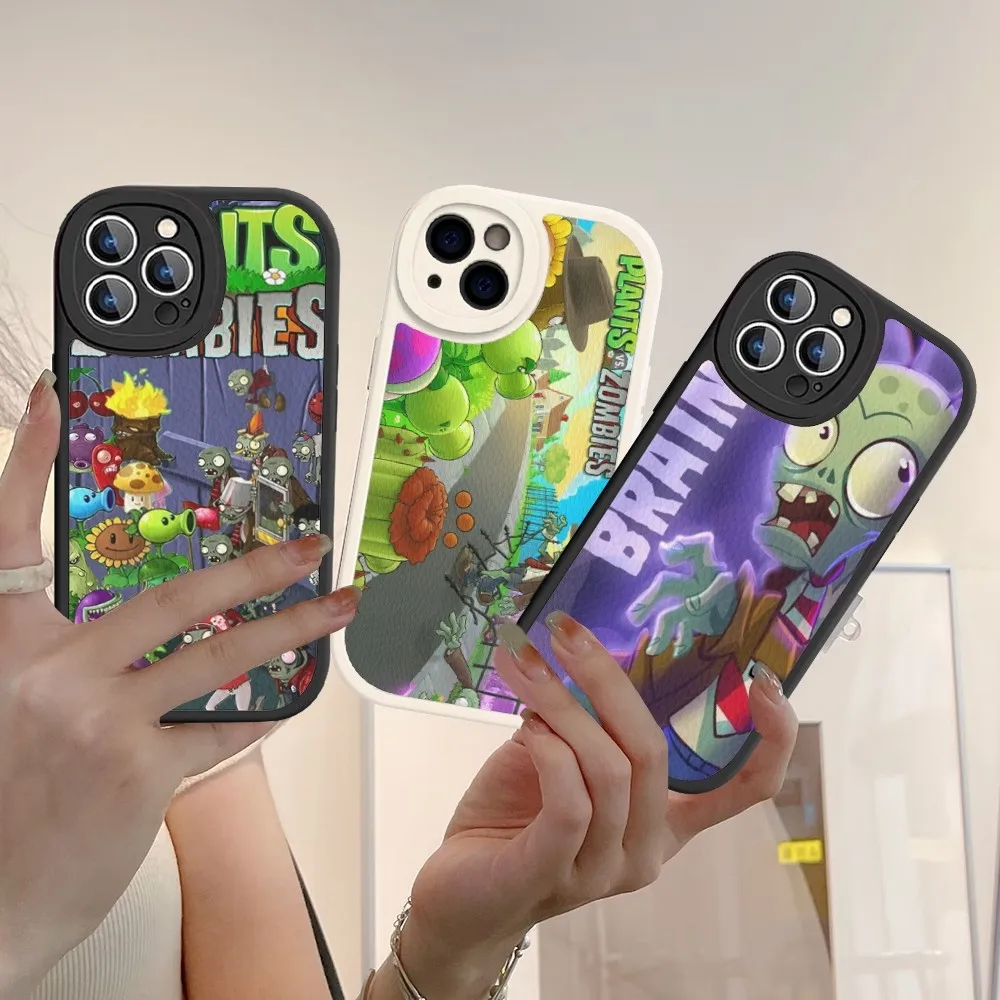 Plants Vs Game Z-Zombies Custodia In Pelle Rigida Per Iphone 14 13 12 Mini 11 14 Pro Max Xs X Xr 7 8 Plus Fundas
