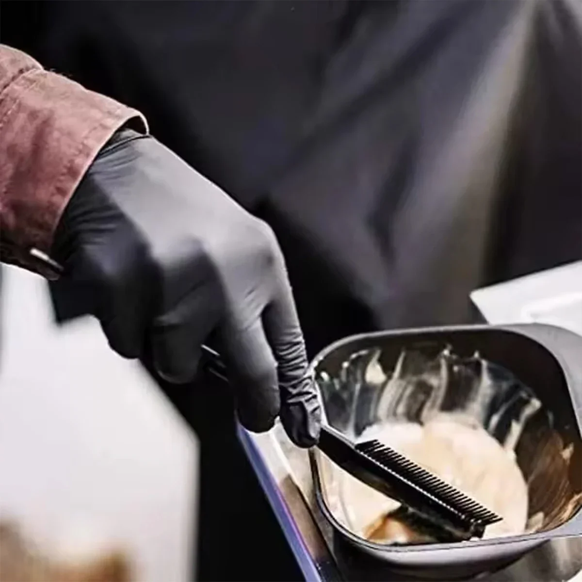 per 100pcs, Durable, Waterproof, Very Suitable for Kitchen Car Tattoo Hair Dye Black Gloves Disposable Gloves