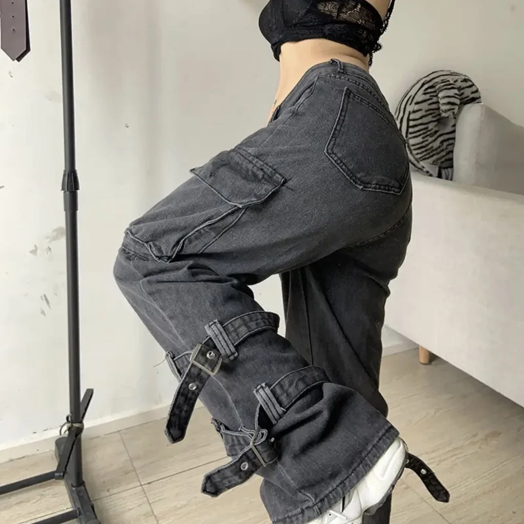 

Vintage camouflage overalls Fashion youth fashion women street hip-hop loose jeans Sweatpants Vintage street wear