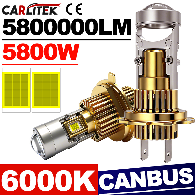 H7 LED Projector Lens H4 H8 H11 9005 HB3 9006 HB4 9012 Led Car Headlight Bulb Canbus 5800W High Low Beam Mini Lamp 12V 6000K