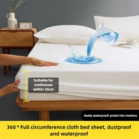 Drap-housse imperméable avec bandes élastiques, housses de matelas réglables antidérapantes pour lit simple, Double, King, Queen, 140/160/200cm 1