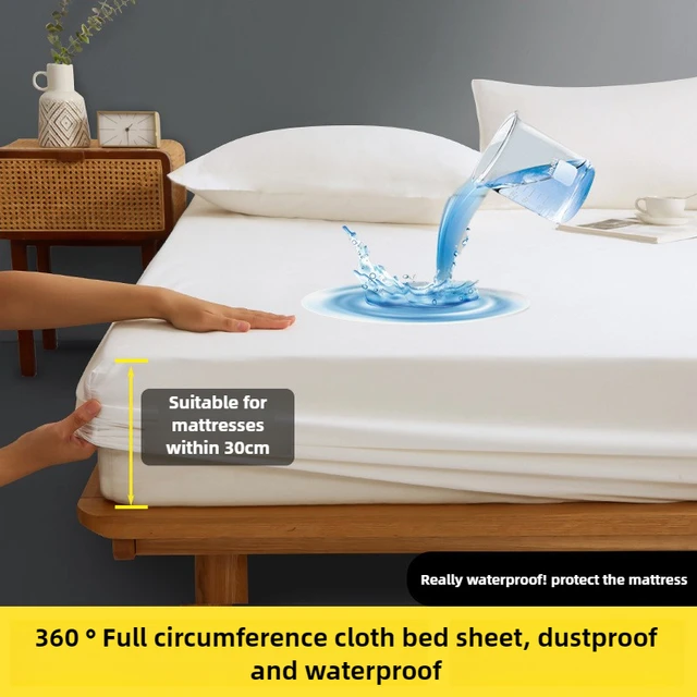 Drap-housse imperméable avec bandes élastiques, housses de matelas réglables antidérapantes pour lit simple, Double, King, Queen, 140/160/200cm 1