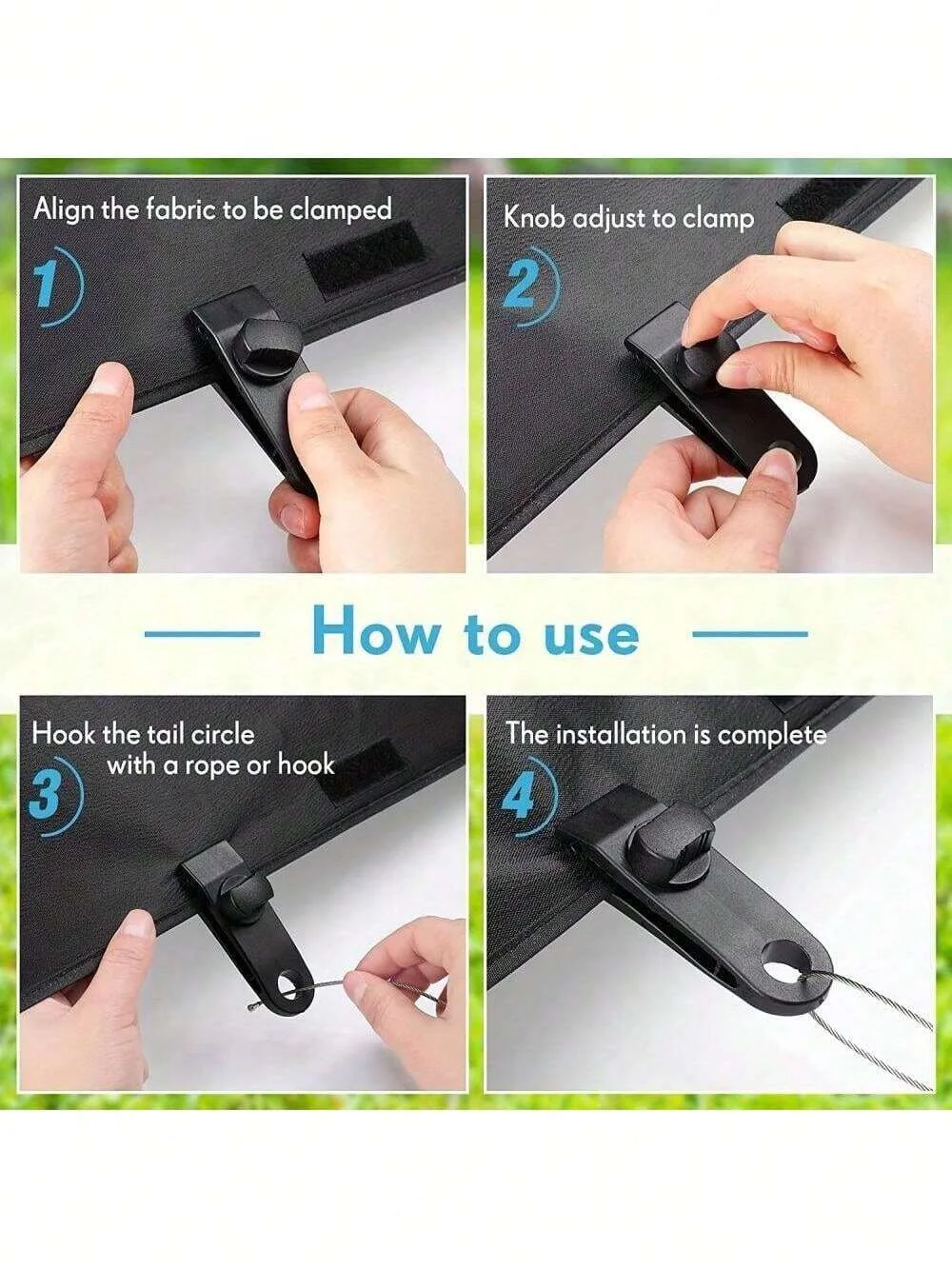 6pcs Heavy Duty Lock Grip Tarp Clamps Tarp Clips Pool Awning Fasteners Clips, For Outdoor Camping Canopy Camping Stuff