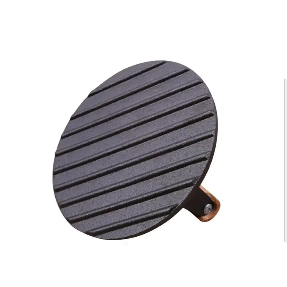 Cast Iron Meat Pressure Plate Teppanyaki for BBQ,Steak Press with Wooden Handle,Grill Fried Barbecue Household Outdoors