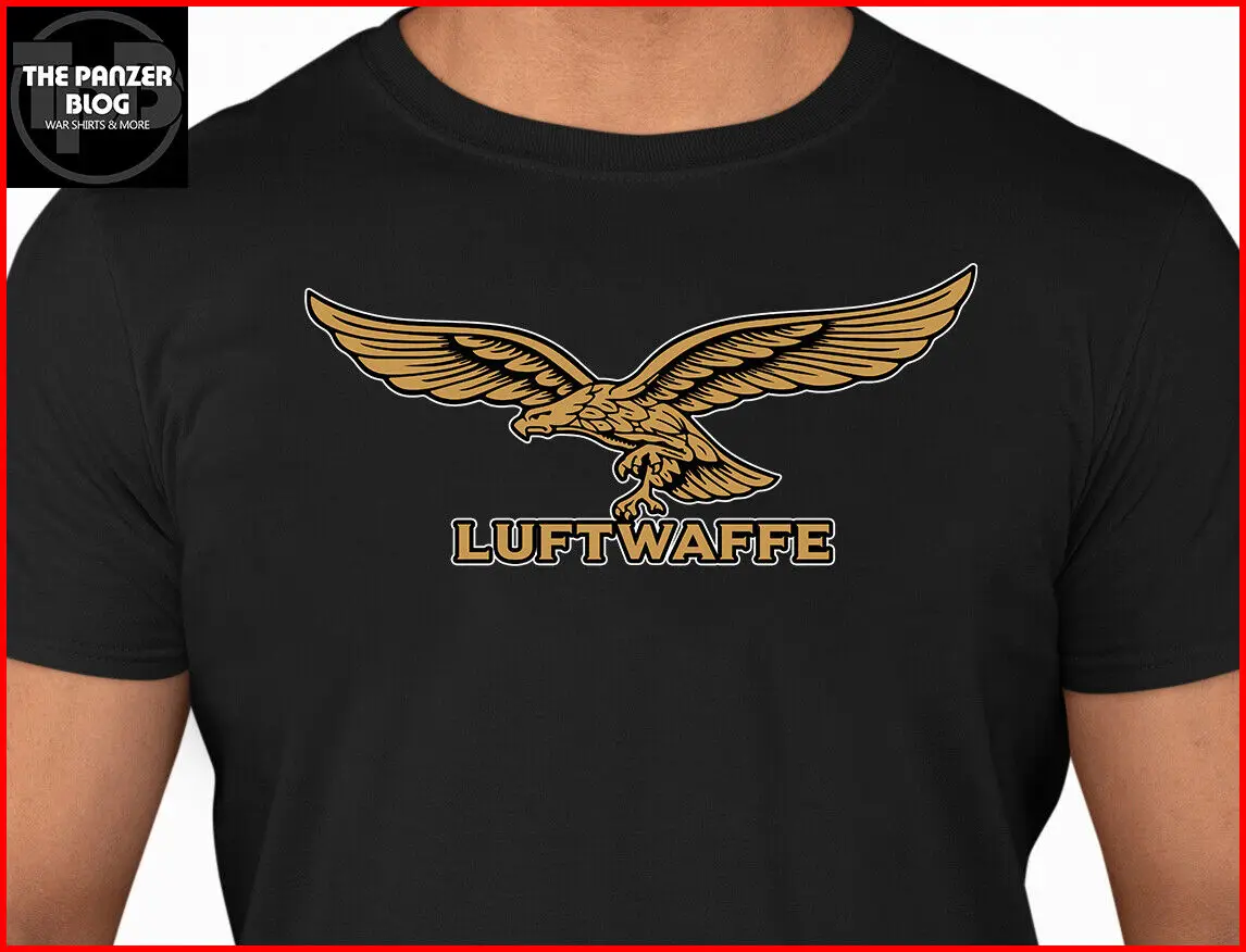 Luftwaffe Eagle T Shirt Wwii German Airforce Plane Maniche Lunghe O Corte