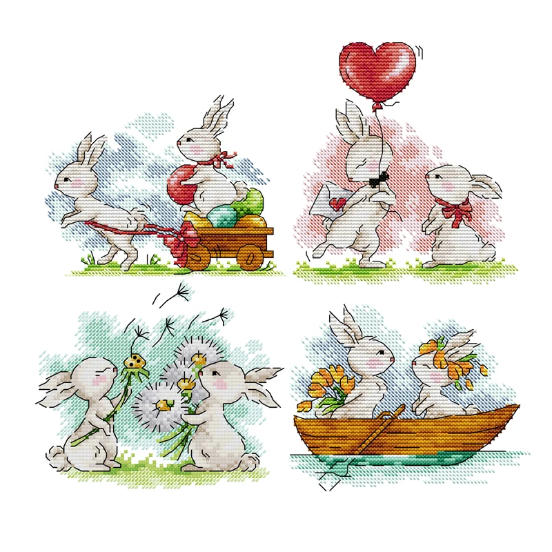 Cross Stitch Kit Lavender Goose 14CT Printed Embroidery Fabric Homefun Summer cross stitch kit