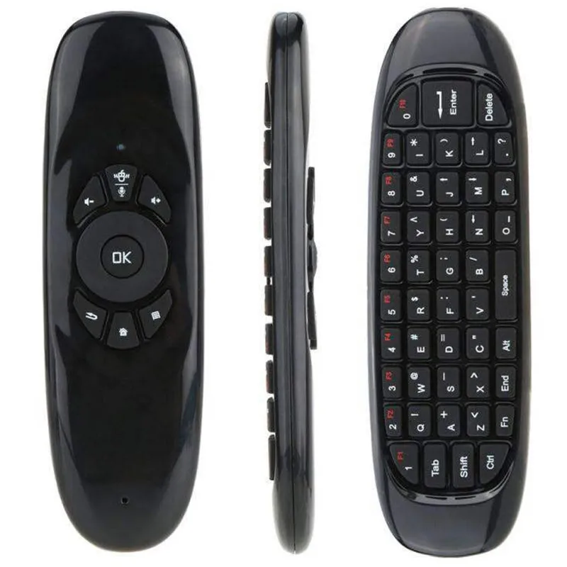 Backlight Air Mouse Recarregável Controle Remoto sem Fio Teclado para Android tv Box Computador Espanhol Russo Inglês 2.4g C120 - Imagem 5