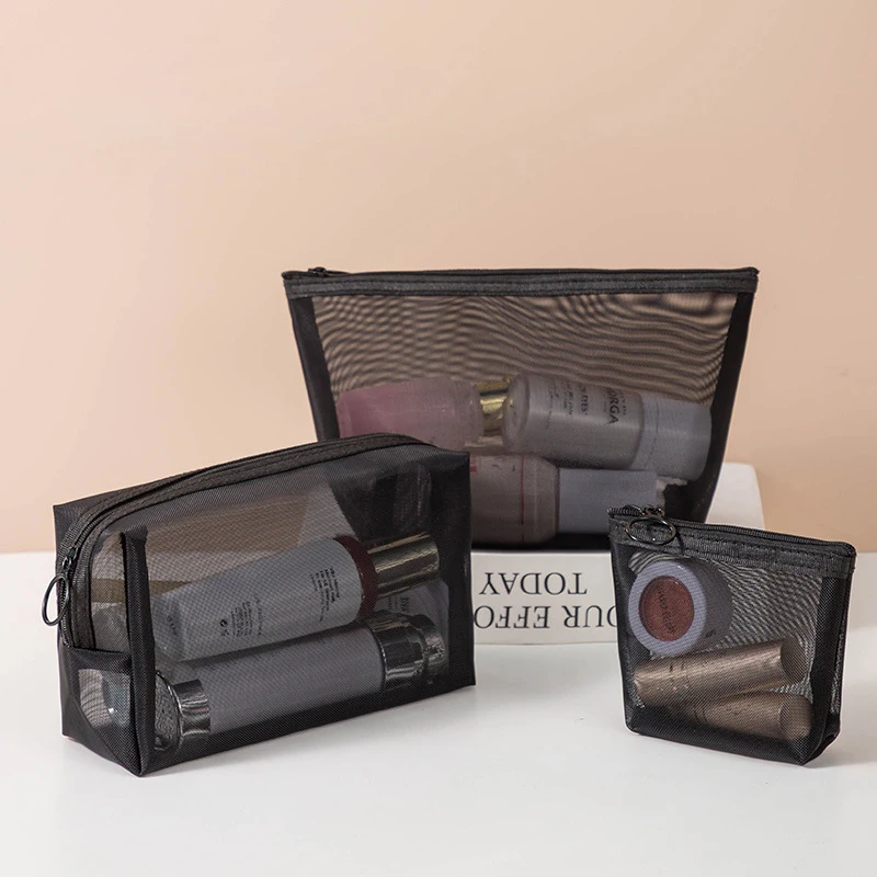 Mesh Transparent Cosmetic Bags Small Large Clear Makeup Bag Portable Travel Toiletry Organizer Lipstick Storage Pouch makeup organizer cosmetic bag cosmetic storage bag toiletry bag makeup bag cosmetic case
