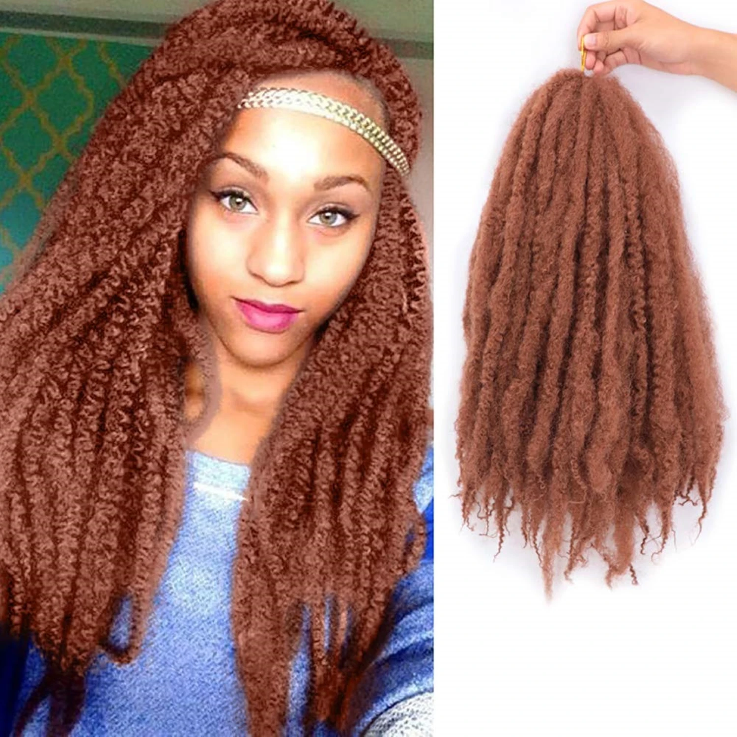 

Kinky Curly Marley Braiding Water Wave Twist Crochet Hair Bulk Extensions Faux Locs Braid Fibre Glueless Cosplay Afro New Hair