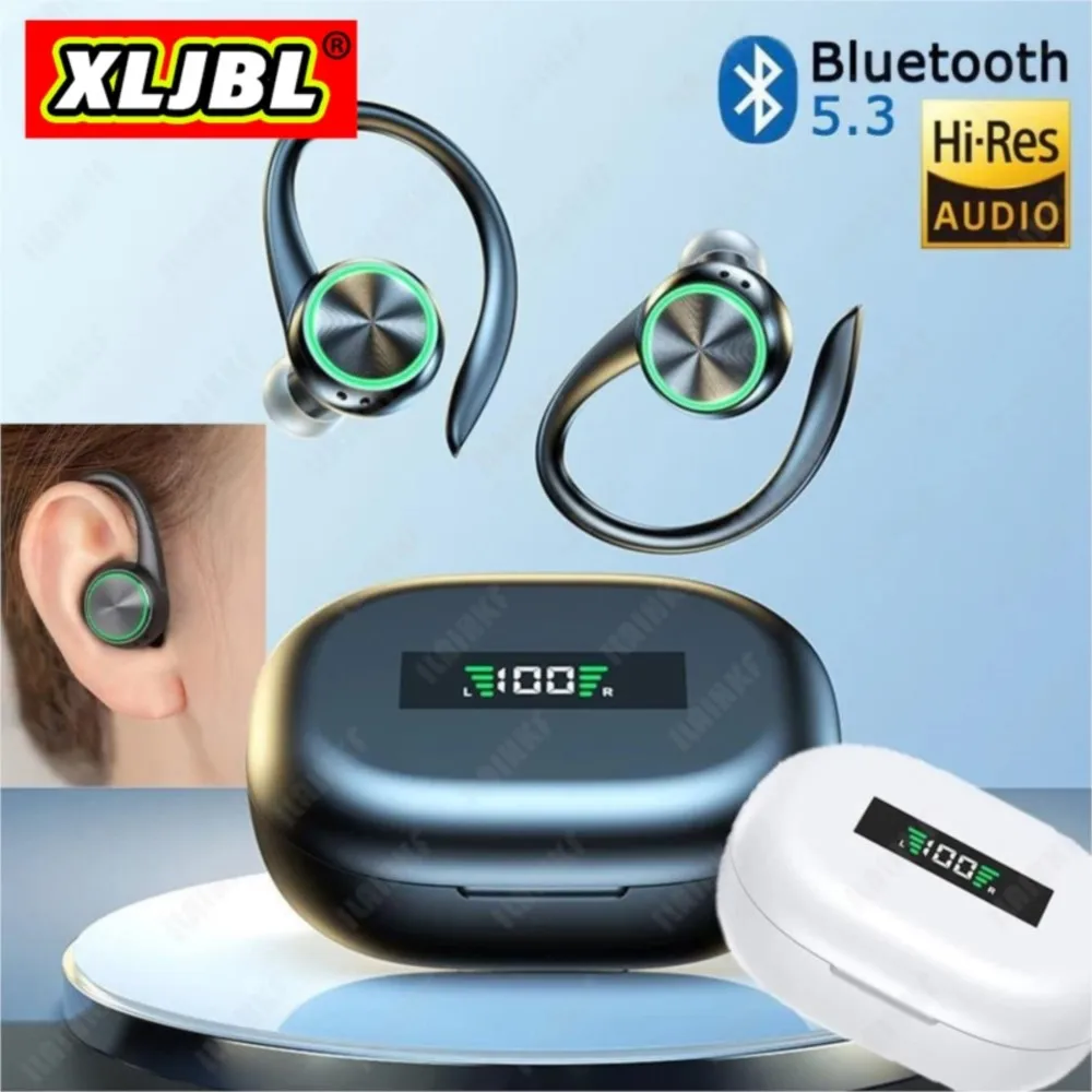 Xljbl Buds 5 Pods Auricolare Cuffie Sportive Wireless Bluetooth 5.3 Led Power Display Earhook Cuffie Gmaing Riduzione Del Rumore