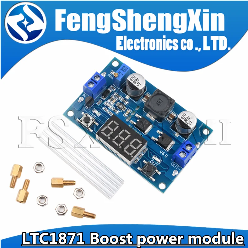 Dc-Dc 3 ~ 35V A 3.5 ~ 35V Ltc1871 Booster Modulo Step-Up Convertitore Alimentatore Regolato + Voltmetro