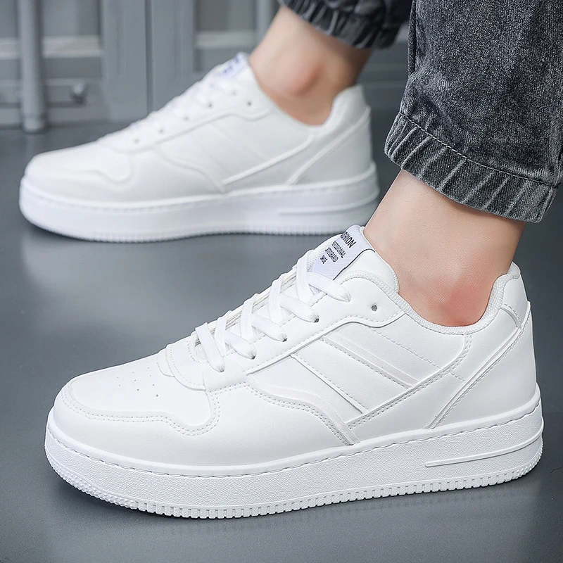 Men's thick soled casual small white shoes four seasons outdoor breathable comfort versatile walking shoes student running shoes 3